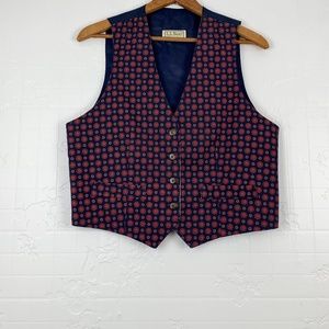 ◐ Vιnтage ◑ L.L. Bean Dapper Floral/Dotted Vest